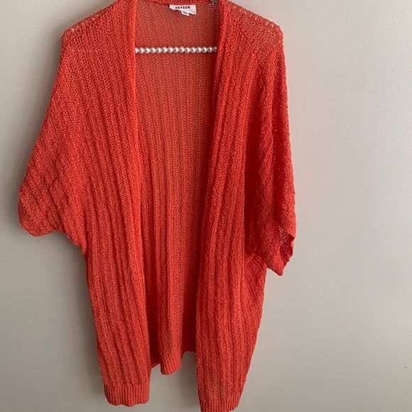 Heyson short sleeve orange cardigan size 1xl - Picture 1 of 4